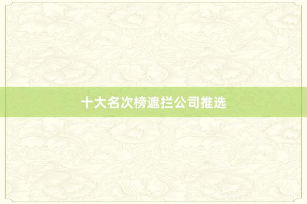 十大名次榜遮拦公司推选
